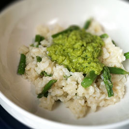 Asparagus Risotto with Spring Pea Pesto