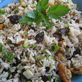 Balsamic Cherry Rice Salad with Toasted Walnuts